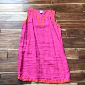 Pink and Orange linen summer dress